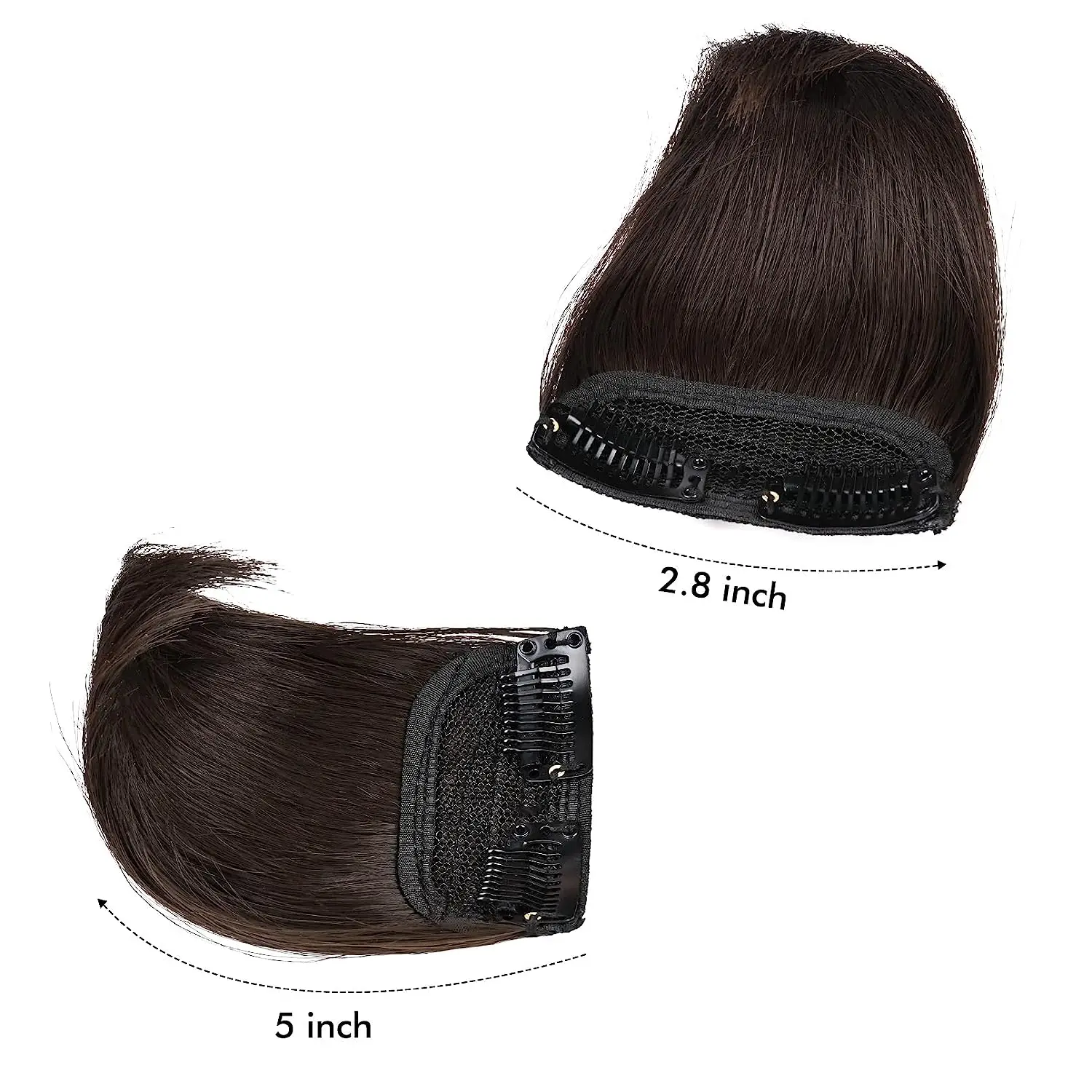 FUJIA Thick Hairpieces Adding Extra  Volume Clip in Hair Extensions  Topper for Thinning Hair Women (4 Inch (Pack of 2)