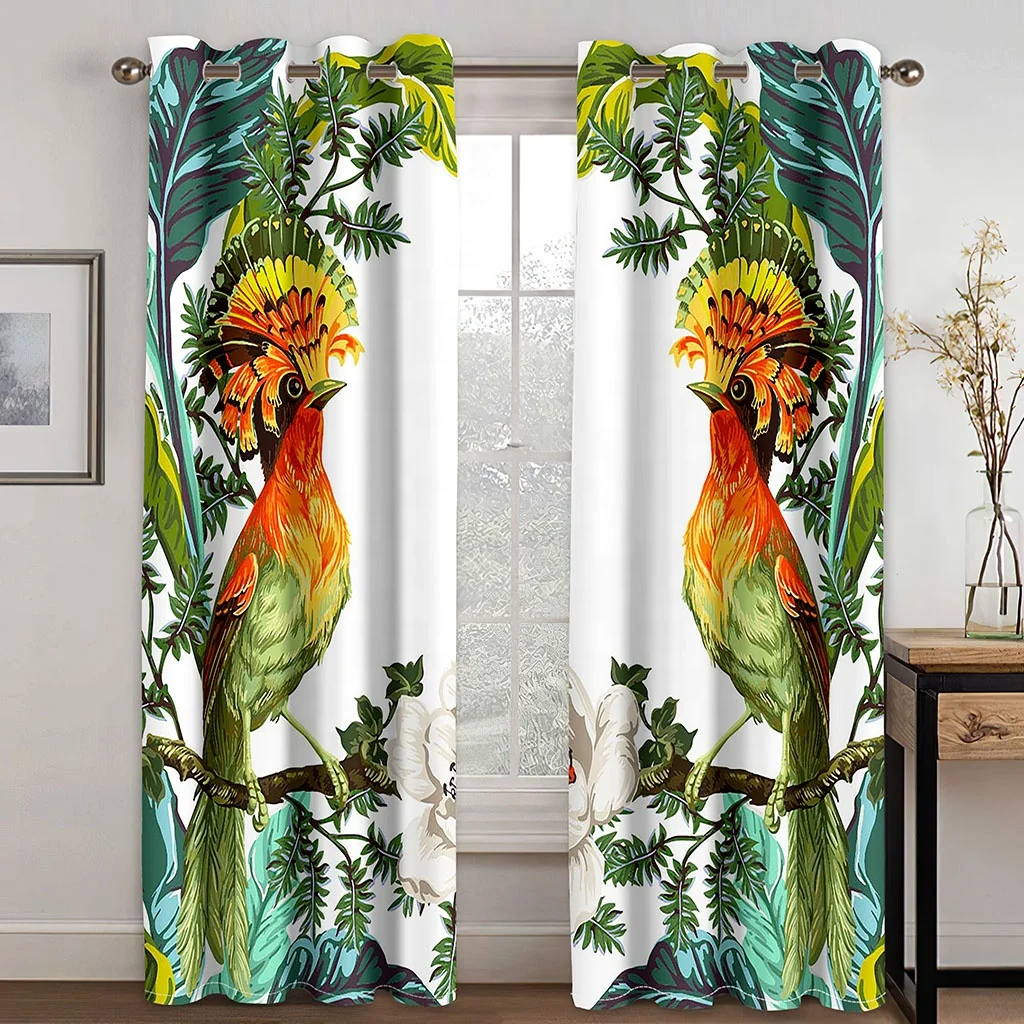 Amazon hot sale cortinas para sala living room curtain cloth European luxury style Green Leaves design curtain window curtains