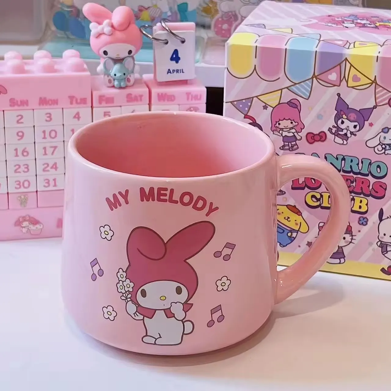 Korean Cinnamoroll Household Mug Melody Ceramic Water cup Cute Laurel Dog Kuromi Milk Coffee mug