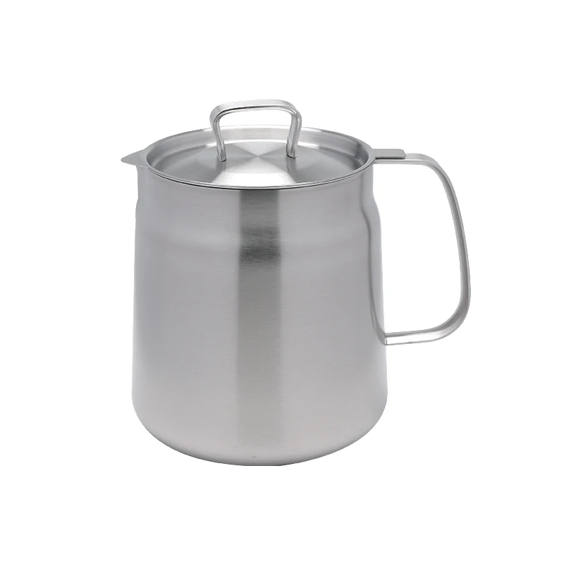 Korea Style Hot Selling 2 In 1 Oil Strainer Pot Portable Container 304 Stainless Steel Oil Filter Pot with Strainer