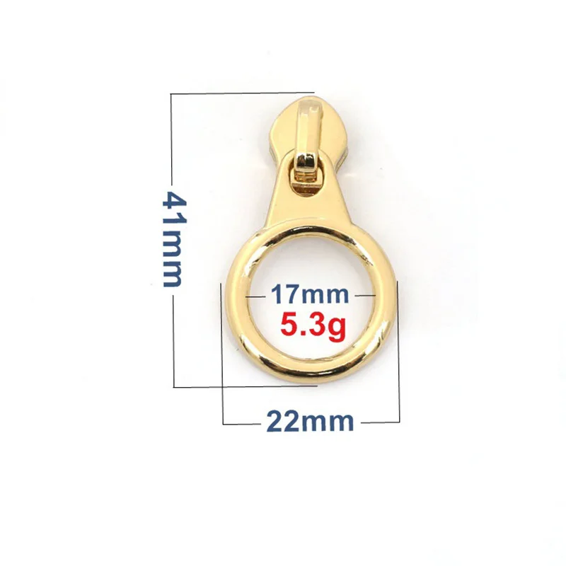 SAS Wholesale Factory Price Zipper Round Puller Can Custom Logo Metal Zipper Heads for Garment Bag