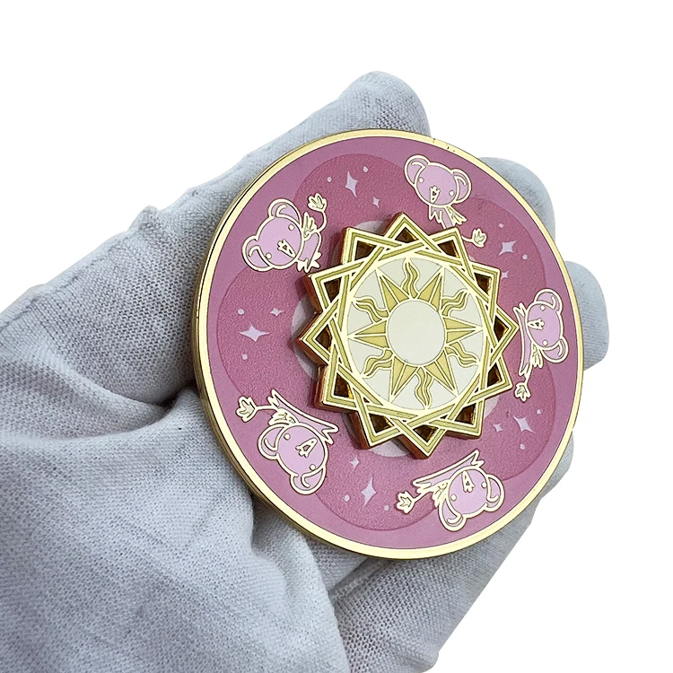 Trendy Japan Anime Cartoon Characters Creative Spinner Enamel Pin Rotatable Functionality Metal Spinning Hard Enamel Pin