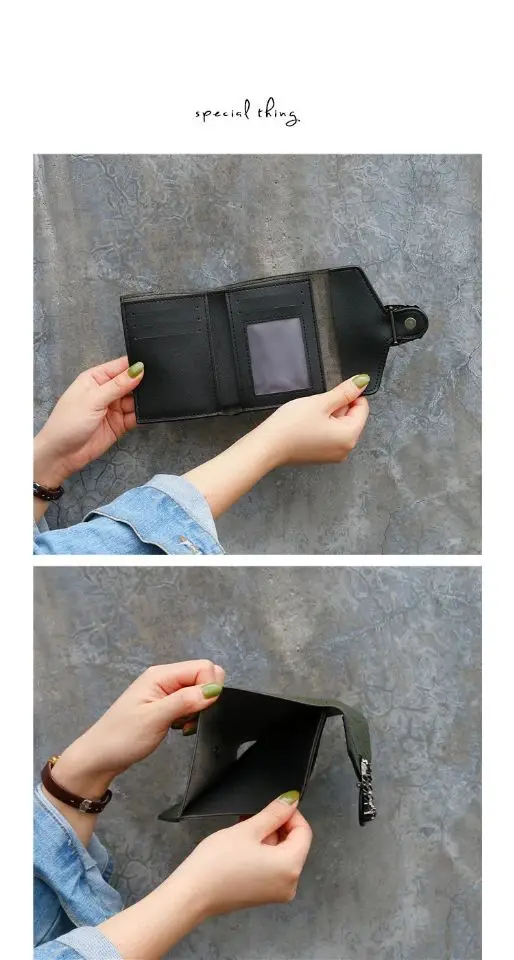 Женский клатч 2021 кошелек кожаный женский Маленький милый из искусственной кожи тройного сложения держатель для карт короткий женщин