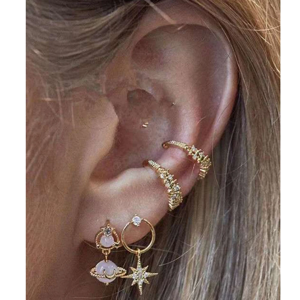 Fashion Gold Earrings Studs Star for Women Wholesale NX206293