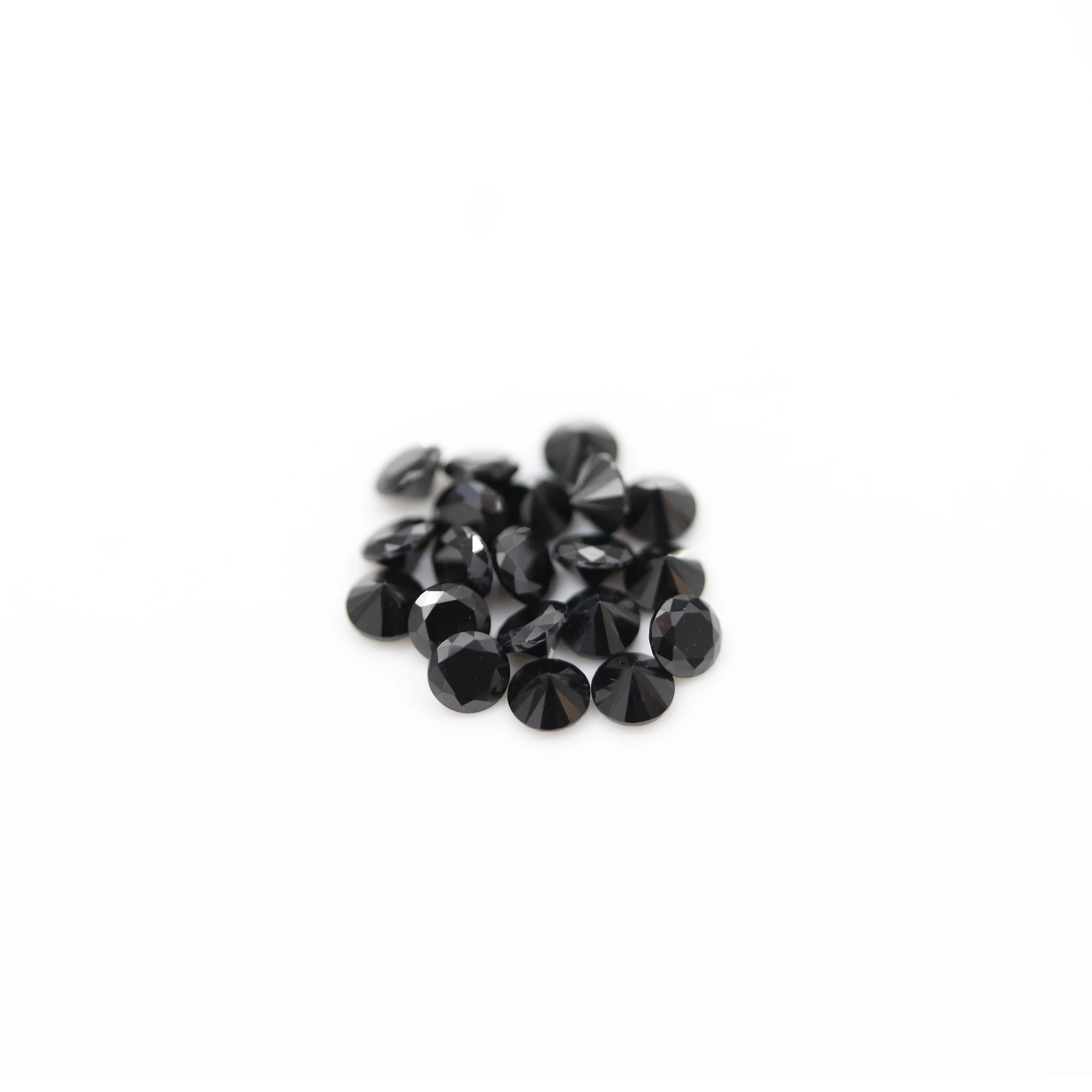 YinZheng round cut black spinel loose gems synthetic loose stones spinel for jewelry making