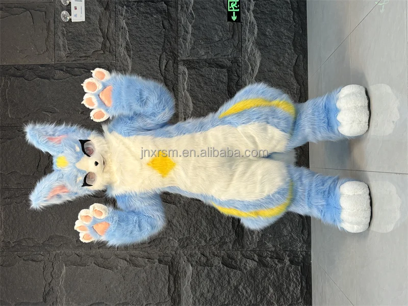 Funtoys Fursuit long-haired fox \Wolf \rabbit mascot suit cosplay party costume Halloween parade costume