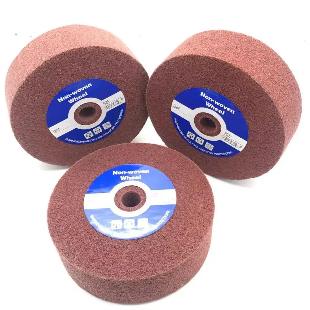 SHARPNESS Non-Woven Nylon Fabric Polishing Wheel for Metal Stainless Steel Pipes Copper Aluminum Marble Stone 8x2 9P