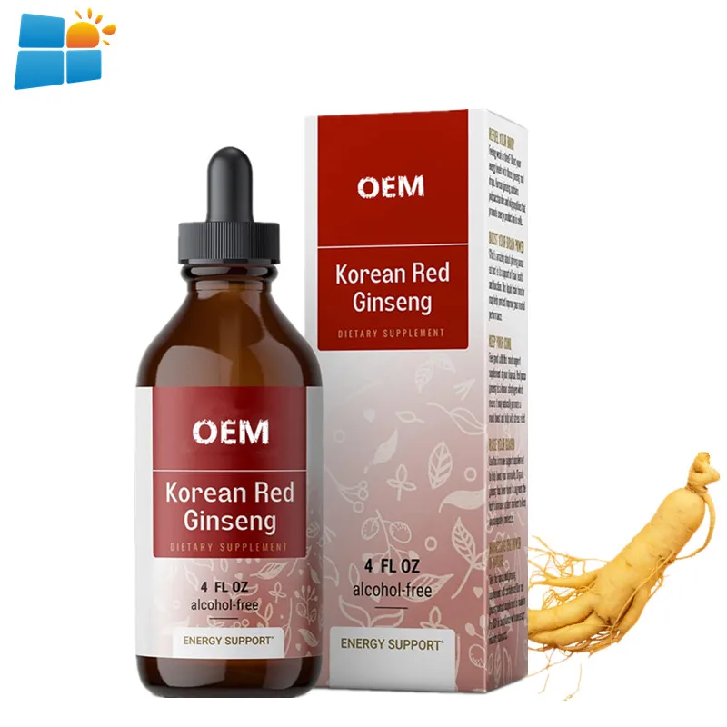 OEM/ODM/OBM Korean Red Ginseng Extract Oral Liquid Provide Energy Panax Ginseng Drops Supports Healthy Energy Vitality Mood