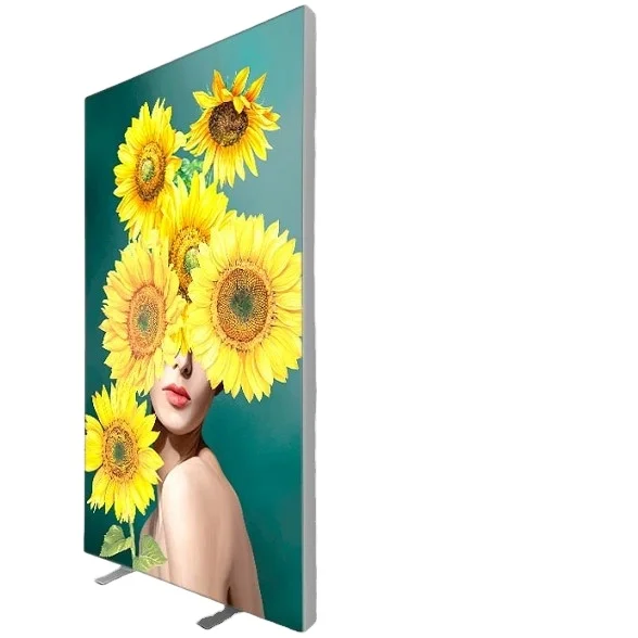 Advertising aluminium frameless LED backlit light box LED fabric light box standing display