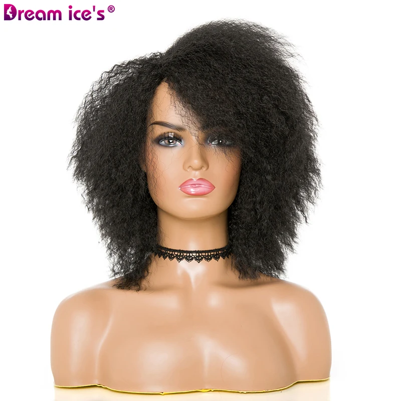 Женские кудрявые короткие афро-парики Dream.Ice, 8 дюймов, натуральный черный, блонд, афроамериканский синтетический парик для женщин