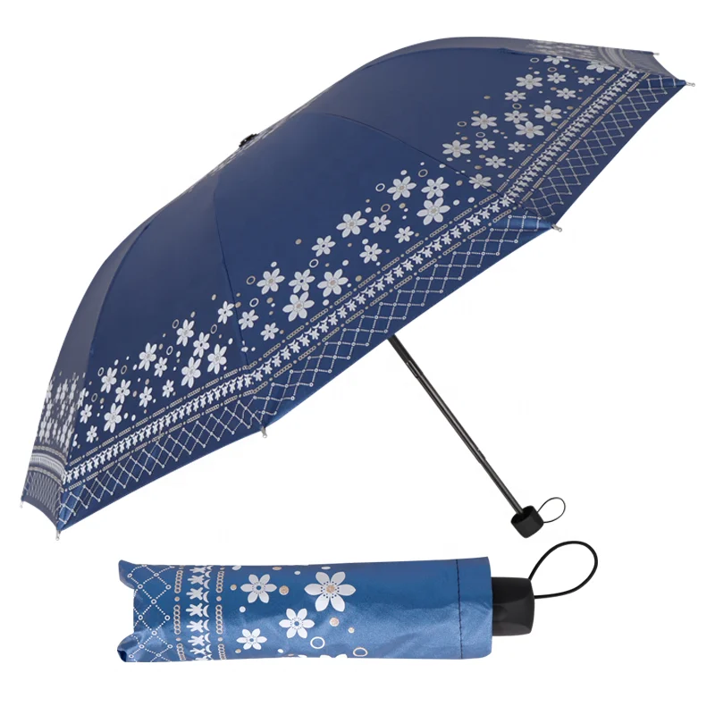 Happy Swan three fold 21 inches 10 ribs manual open UV protect cheap wholesale inside out reverse fold umbrella