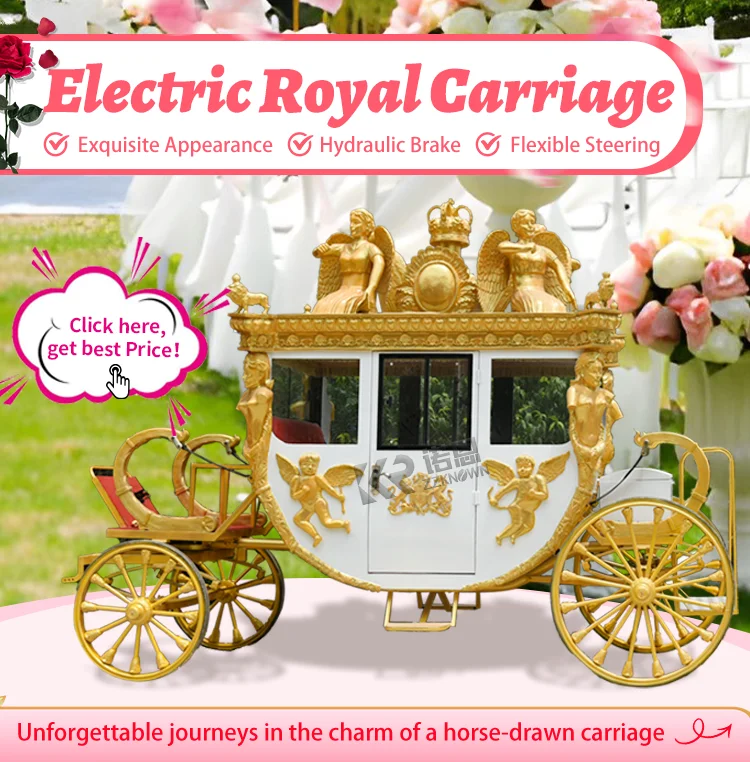 Good Quality European -Style Horse Carriage Wedding Scenic Tourist Electric Retro Horse Carriage Outdoor Business Exhibition