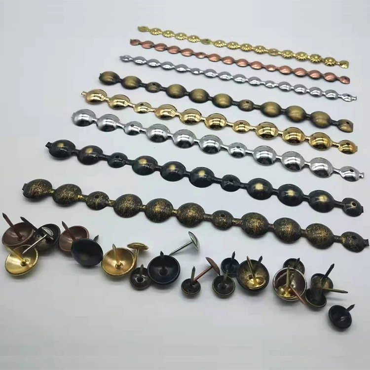Vintage Antique Bronze Brass Silver Gold Plated Home Furniture Decorative Metal Upholstery Sofa Nails Tacks Strips