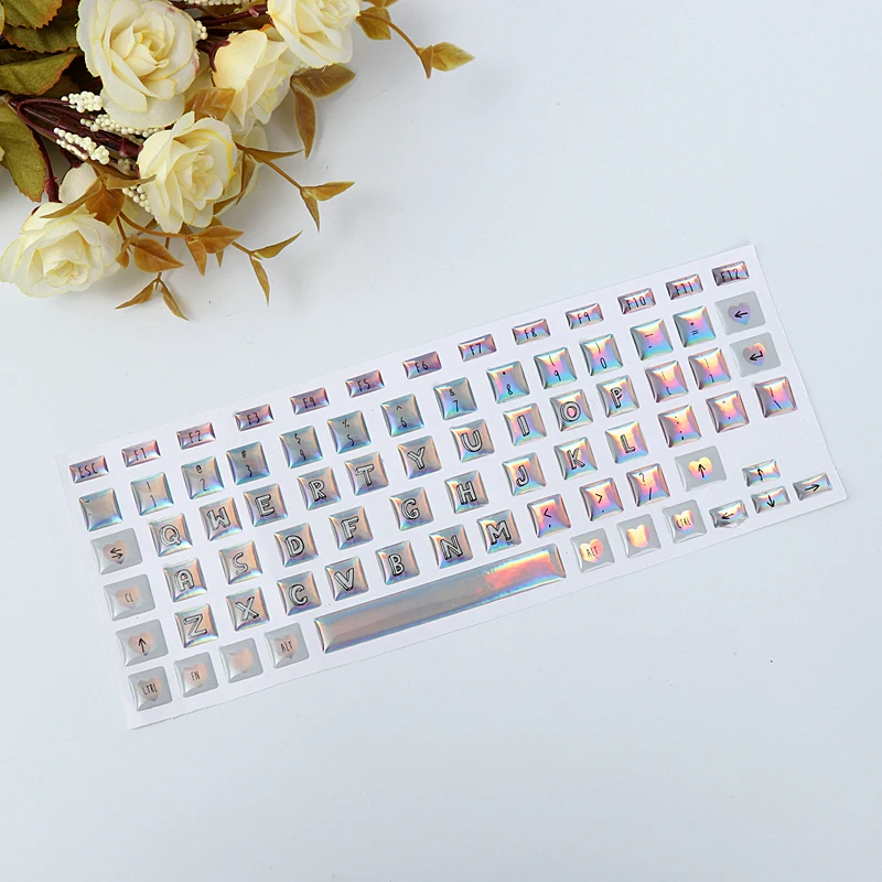 customized logo sheet fluorescent french german keyboard stickers printing for keyboard