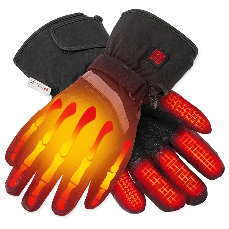 Breathable 3D Sport Full Finger Knuckle Protection Touchscreen Motorcycle Electric Heated Gloves