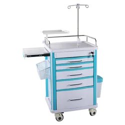 Аварийная реанимационная тележка из АБС, медицинская тележка из АБС, медицинская тележка из АБС с ящиками