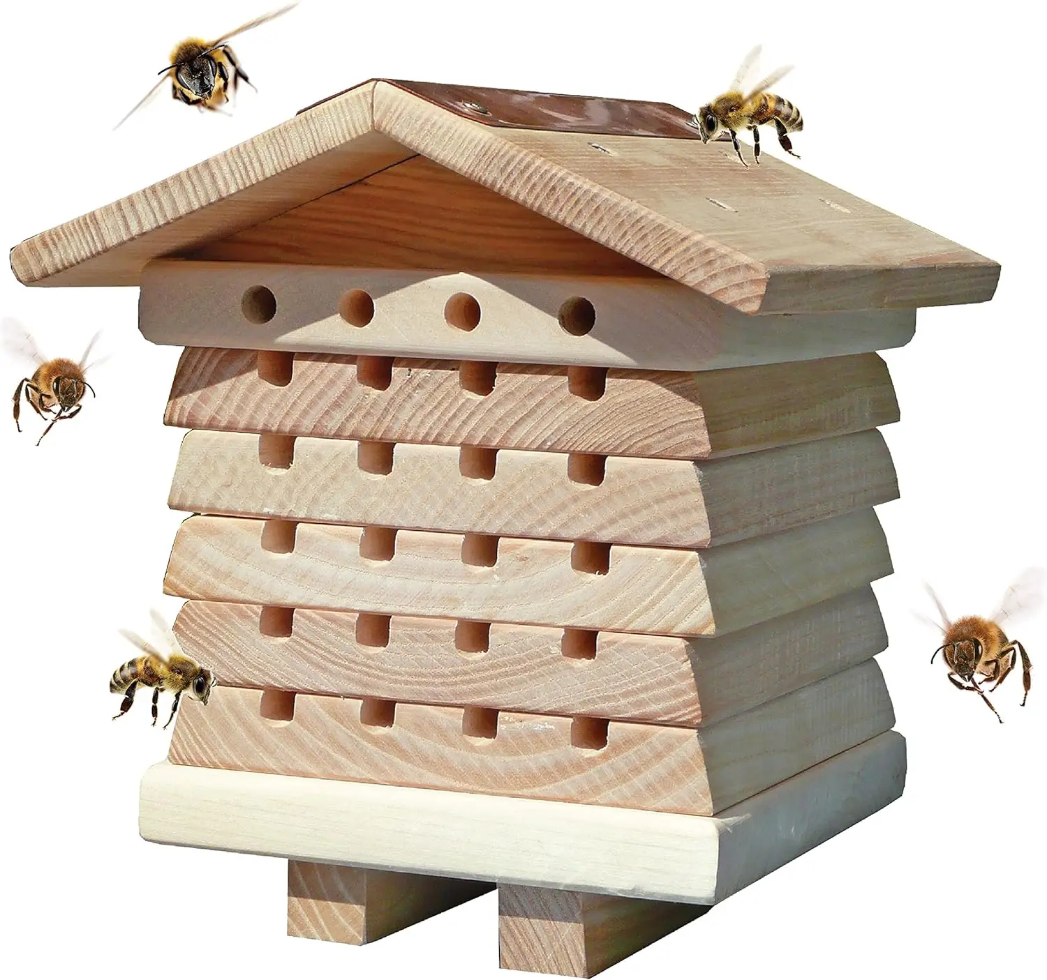 Hot Sale Interactive Wooden Bee House Pollinator Bee Management System Wooden Insect Hotel Hive Bee Boxes