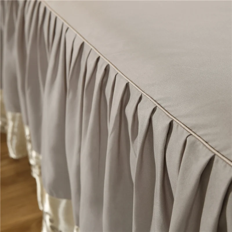 wholesale 4 in1  jacquard satin silky soft cotton like home bed duvet comforter cover bedskirt bedding set