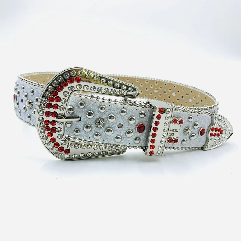 NEW fashionable diamond  metal belt with colored gerrit PU  wastern cowboy and cowgirl belt accessories