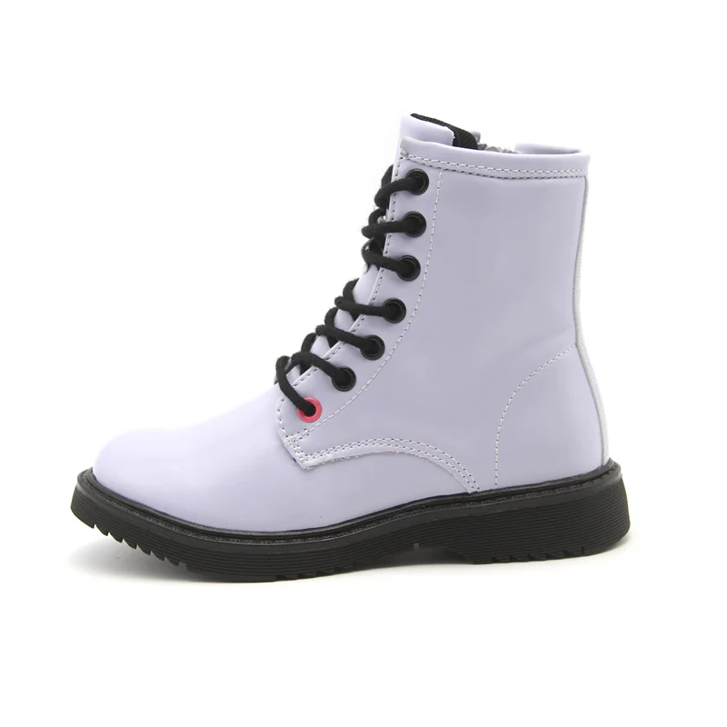 Wholesale customized short ankle kids girls patent leather boots for children bota infantil