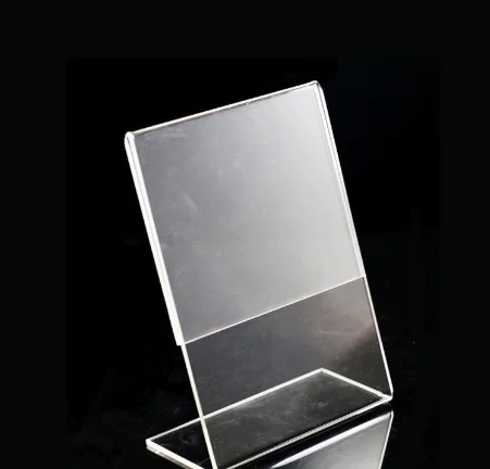 NEW design L shape card display stand triangle acrylic menu stand sign holder