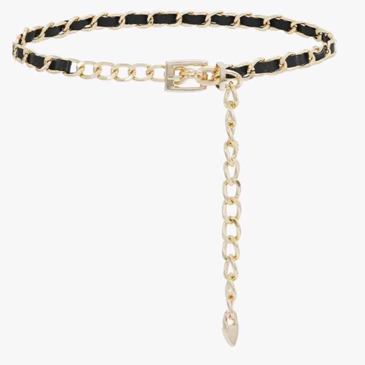 new metallic chain waist belt belly decoration for dress jean