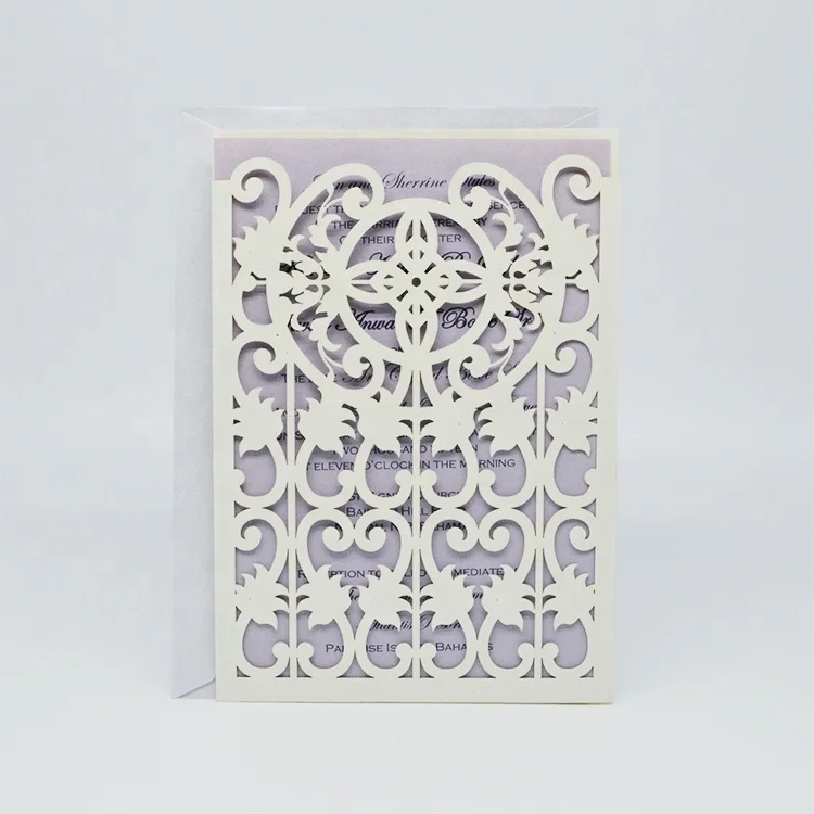 
Chinese hot sale laser cut wedding invitation greeting card with insert card 