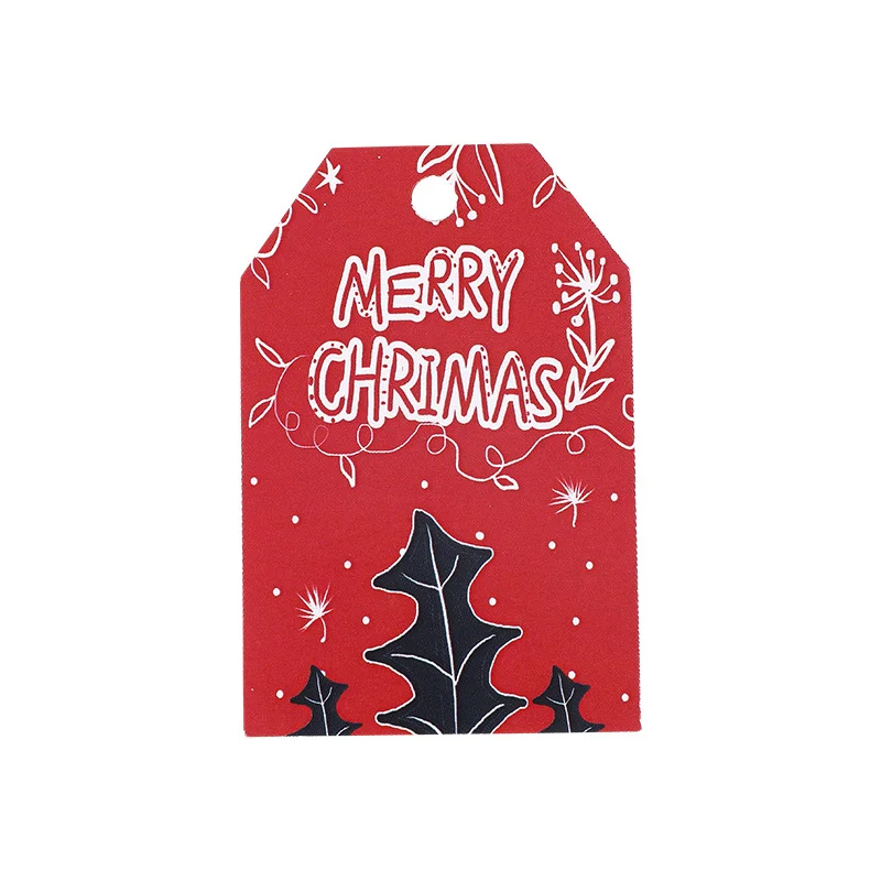 FSC Christmas Greeting Card Factory Custom Print FSC Color Cartoon Merry Christmas Blessing Swing Hangtag Christmas Gift Card
