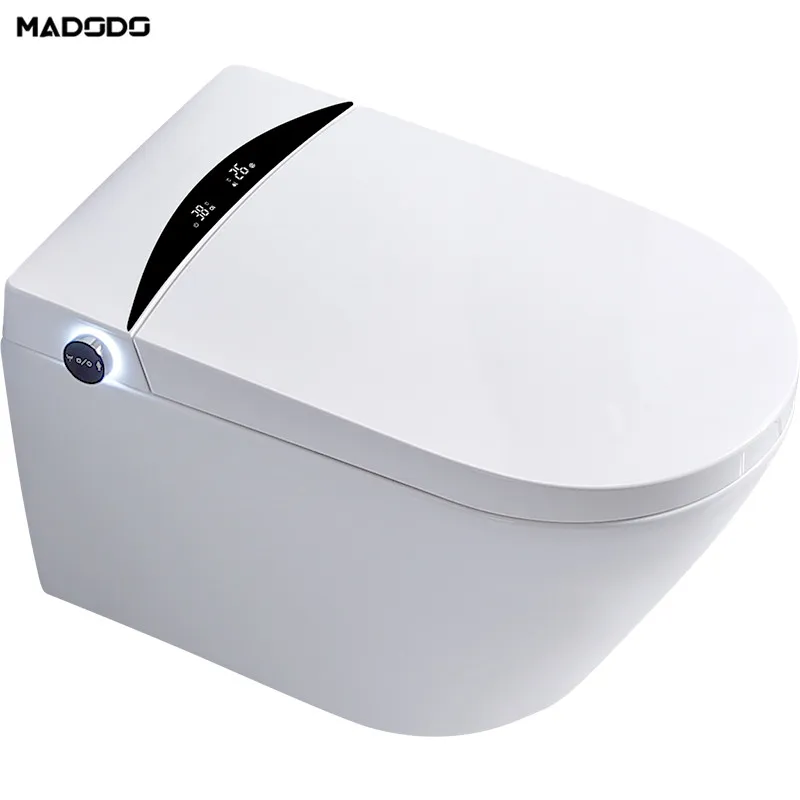 Ceramic Wall Hung Automatic Flip Smart Toilet Bidet With Remote Control Prodigy Modern Smart One Piece Intelligent Toilet