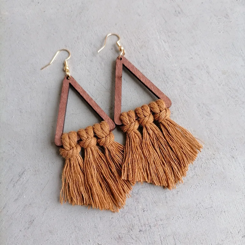 2022 Bohemian Creative Chic Macrame Triangle Fringe Earrings