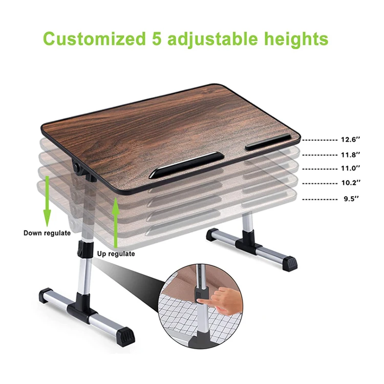Стол компьютерный складной Универсальный Регулируемый, прикроватный столик для ноутбука, для детей