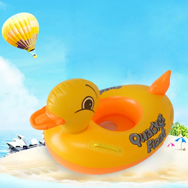 Toddler Pool Floats Inflatable Kids Water Float Ring with Handle Safe Material and Soft Seat Duck Swimming Ring