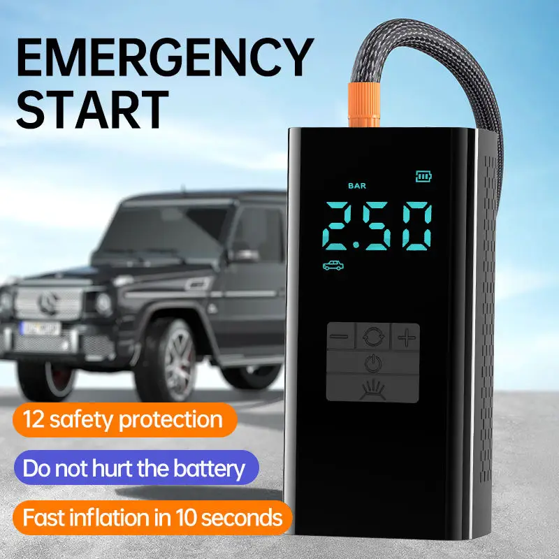Portable 12v Super Capacitor Jump Starter With Air Compressor Car Starter