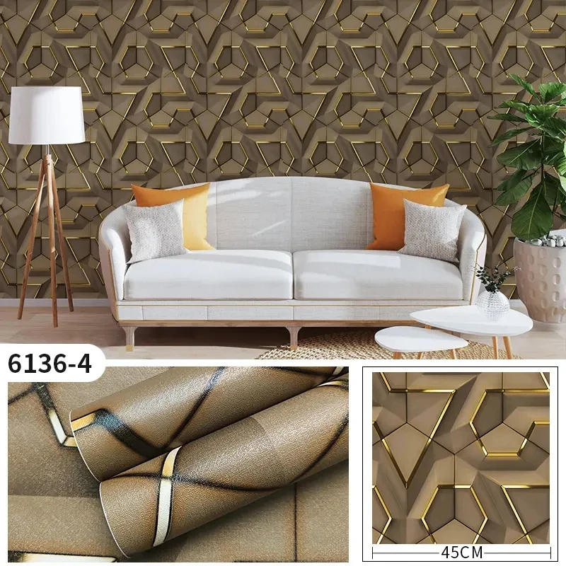 Household 3D Geometry Wallpaper Ins Style Self Adhesive Wallpaper Solid Color Wallpaper Home Wall Paper