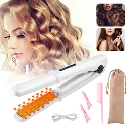 2 In1 Curling Iron Hair Straightener USB Rechargeable Portable Wireless Mini Curling Irons