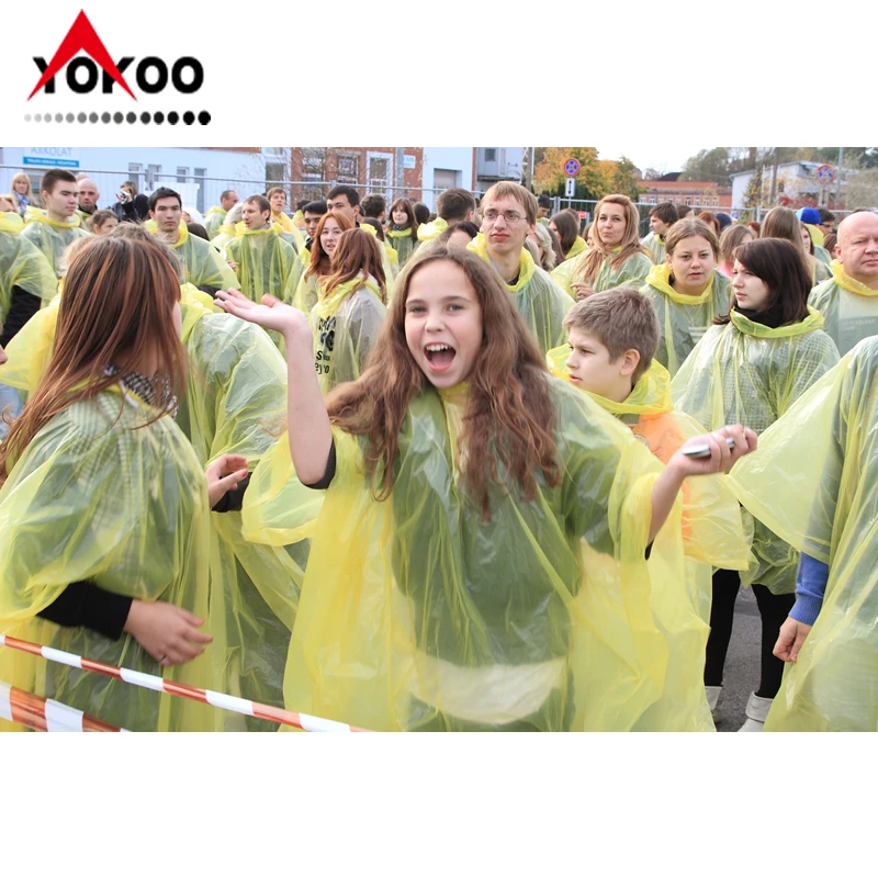 Водонепроницаемый пользовательские логотип печатных одноразовые дождевик для продвижения