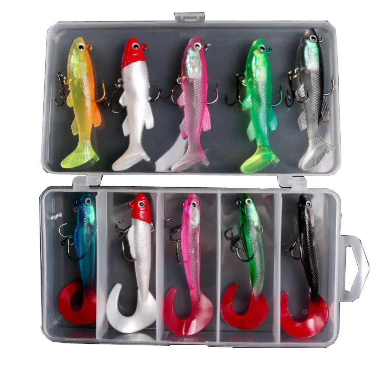 
 LUSHAZER Высококачественная мягкая рыболовная приманка с T-образным хвостом 9 г 12,5 г  