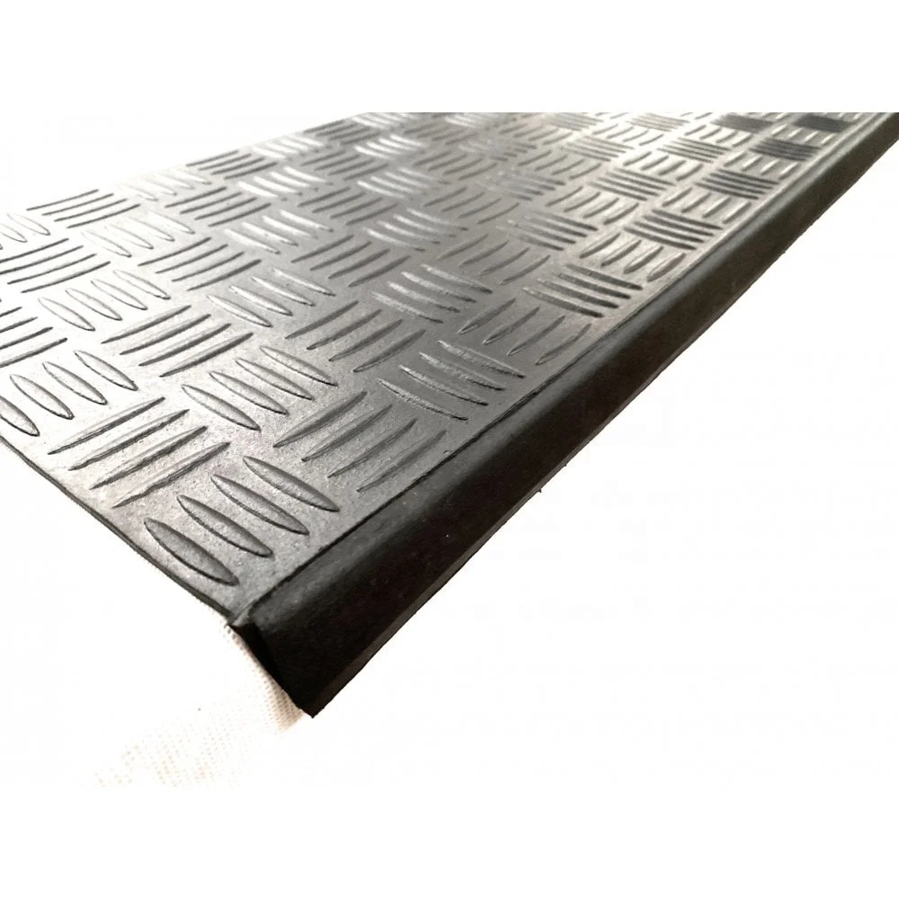 PU coating Indoor commercial household edge protection flexible black nosing strip pvc rubber stair tread