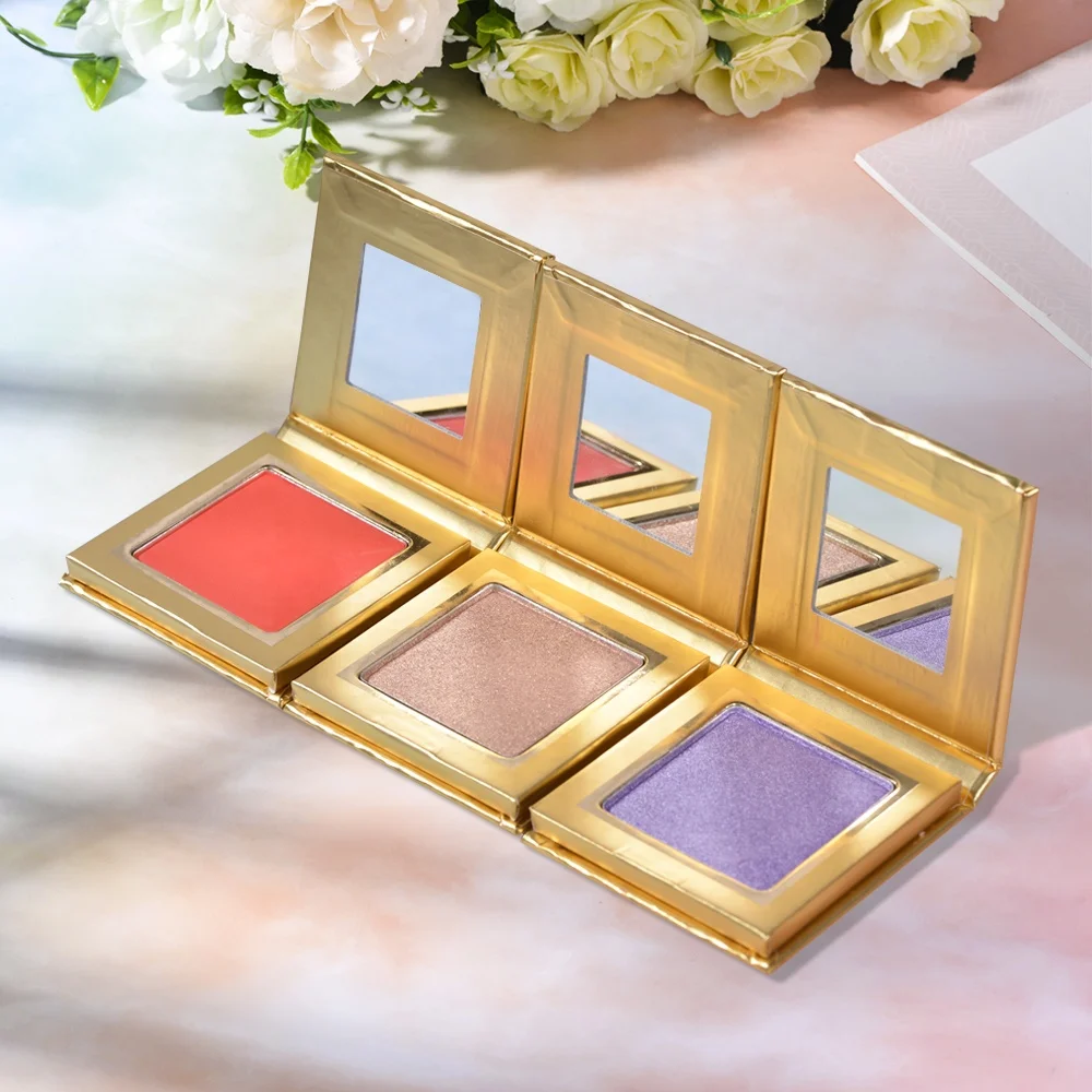DIY Your Face Makeup Multiple Use Contouring Pressed Powder Vegan Face Blush Custom Palette