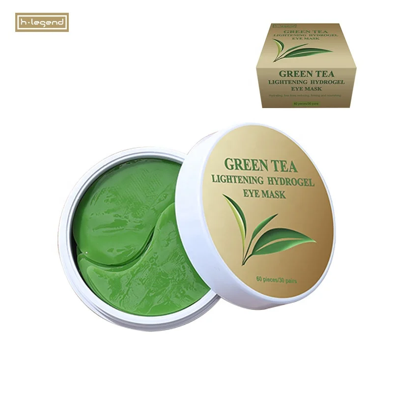 Private Label Under Eye Mask Gel Patches Green Tea Matcha Lightening Hydrogel Eye Mask for Puffy Eyes Dark Circles