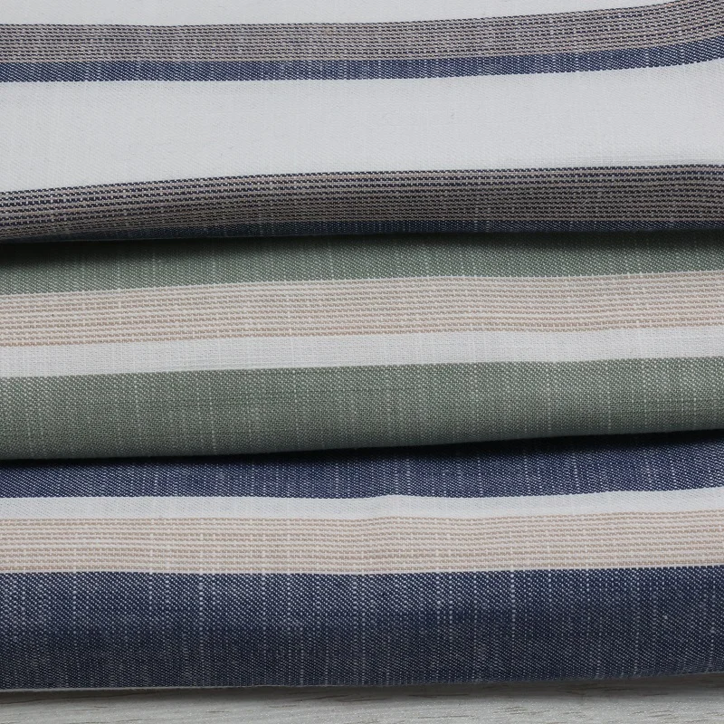 Manufacture Textile  Fabric Yarn Dyed Cotton Slub Stripe or Shirts Men and Women