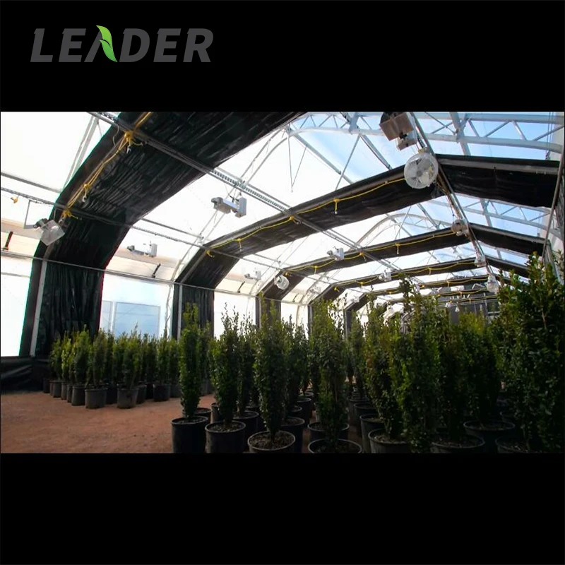 30 x 100 modern light deprivation hemp grow steel pipe plastic cover automatic big greenhouse framework