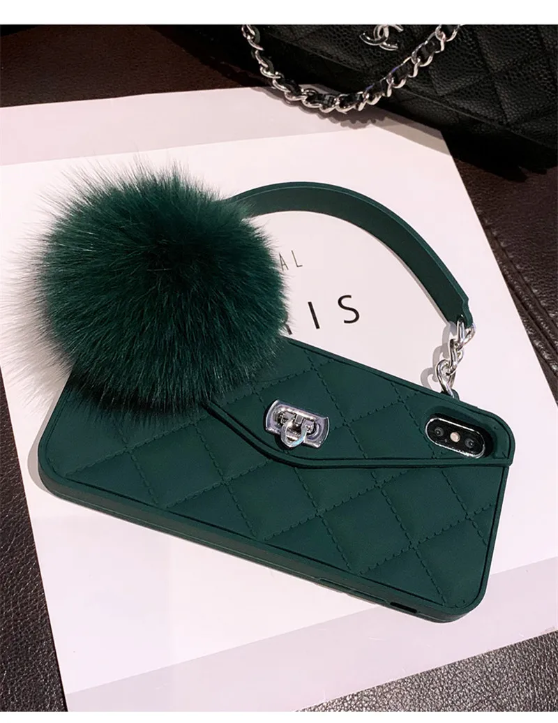 Роскошный бренд Портативный с лисой маленькими пушистыми помпончиками для чехол телефона IPhone 13 12 Pro Max 11 X XR XS макс 7 8 P P30