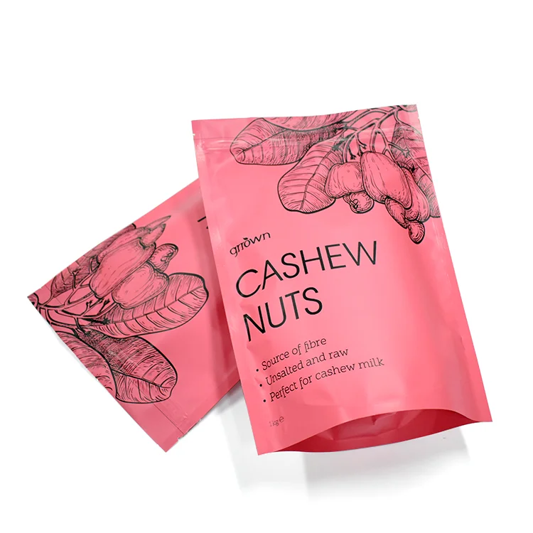 Pla Compostable Biodegradable Matte Stand up Pouch Packaging Bag with Zipper Plastic Kraft Paper Custom Design Digital Printing