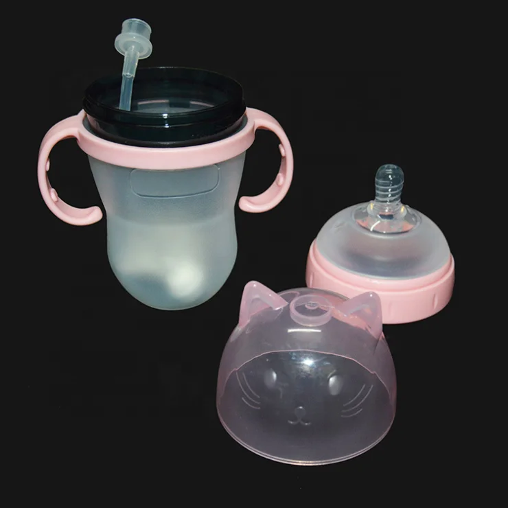 Мягкая силиконовая бутылочка с милым котом, Лучшая распродажа, низкая цена, не содержит Бисфенол А, бутылочка для кормления ребенка