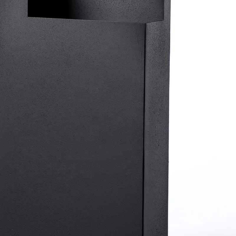 Modern Art Table Desktop House Decorative Geometric Rectangle Matte Metal Black Vase for Other Home Decor