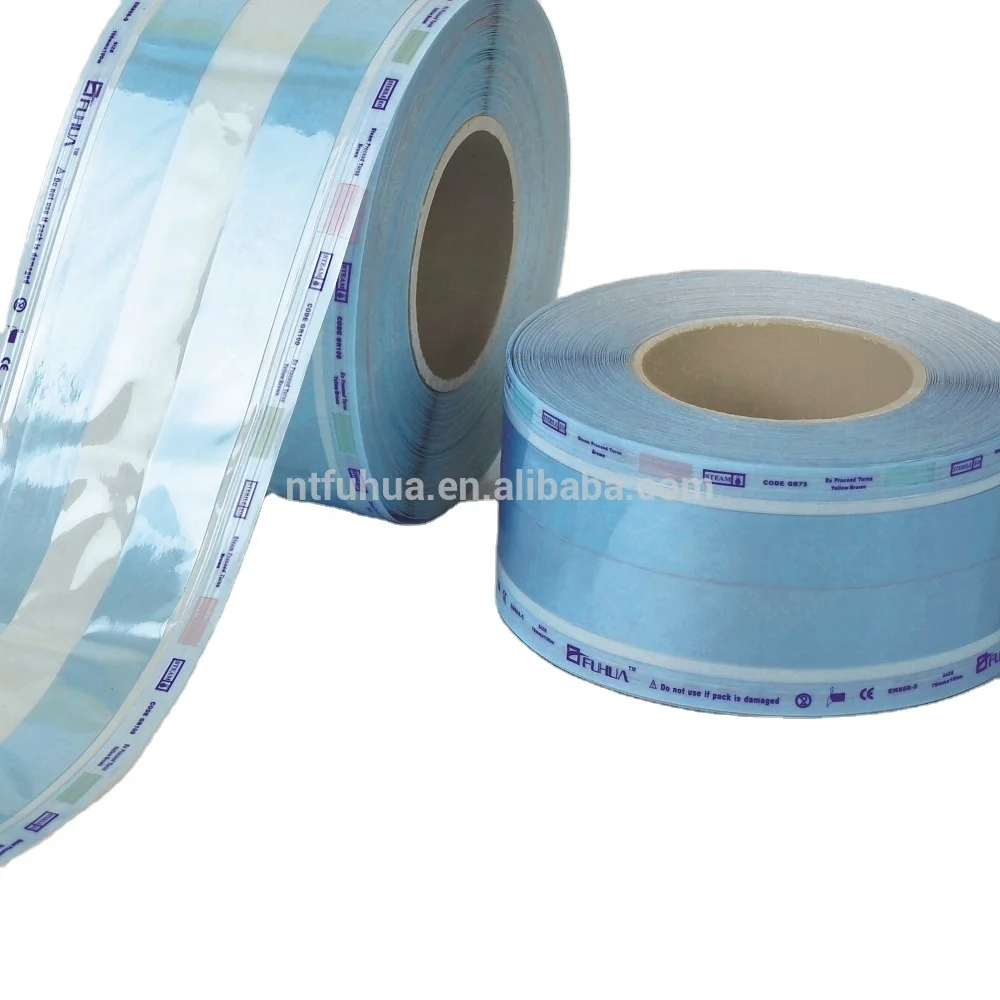 Sterilization Gusseted Roll Pouches for Medical Autoclave Steam/EO/Formaldehyde Disinfection Packaging GR400 400mm*50mm*100m