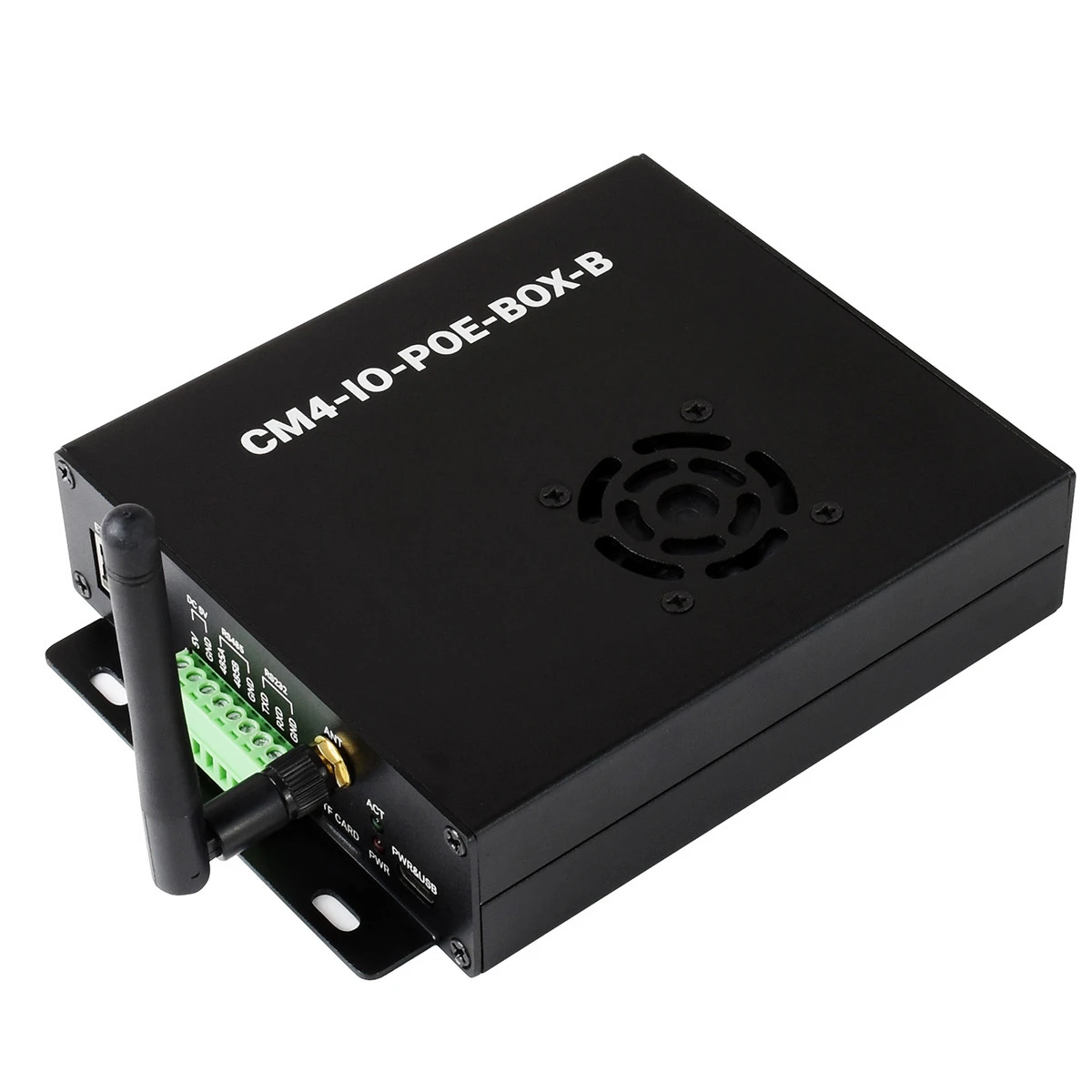 Мини-компьютер Waveshare PoE (тип B) на основе компьютерного модуля Raspberry Pi 4 (не входит в комплект), в металлическом корпусе, с охлаждающим вентилятором