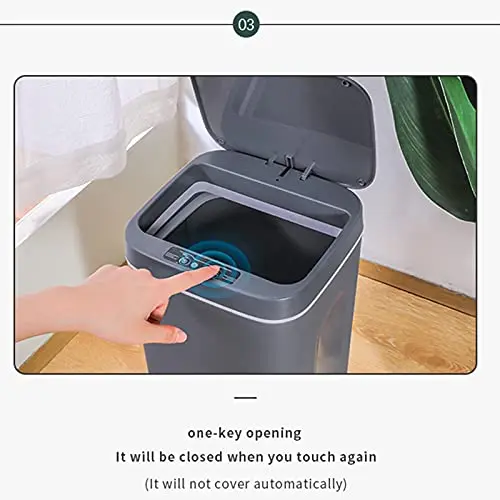 14L Slim smart sensor trash can electric automatic plastic garbage bin office kitchen home rubbish dustbin