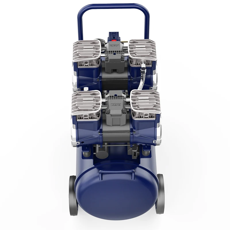 High Pressure Dual Cylinder Air Compressor Machine 220V Mobile Oil Free Silent Air Compressor